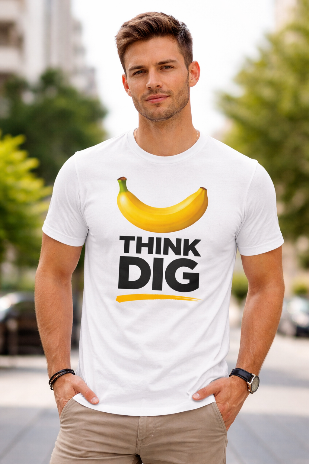 Think Dig Banana Graphic T-Shirt