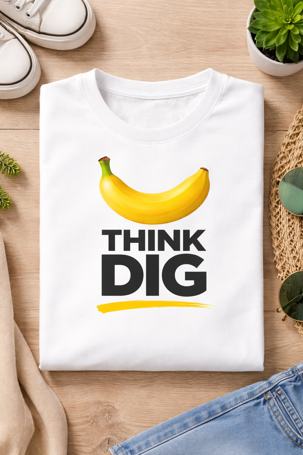 Think Dig Banana Graphic T-Shirt