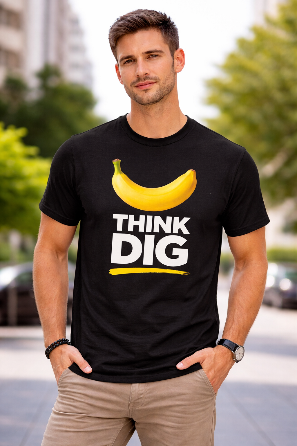 Think Dig Banana Graphic T-Shirt